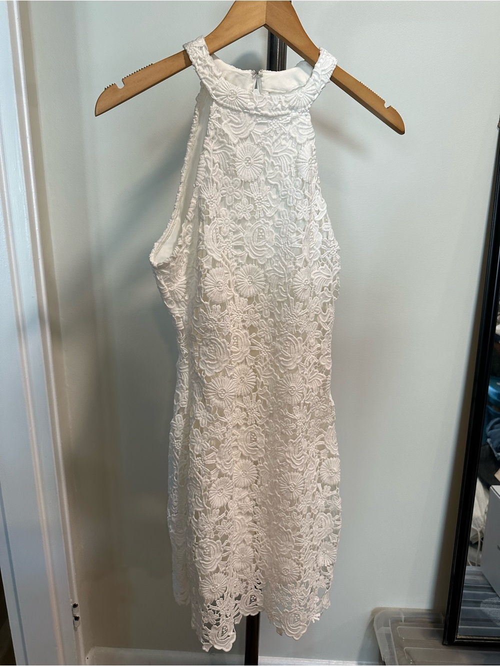 Lulu's White Floral Lace Mini Dress